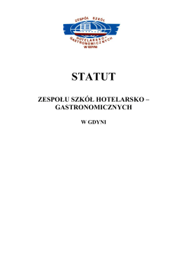 Statut szkoły - Zespół Szkół Hotelarsko Gastronomicznych w Gdyni