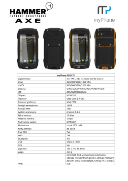 myPhone AXE LTE Wyświetlacz: 4,5" IPS (1280 x 720 px) Gorilla