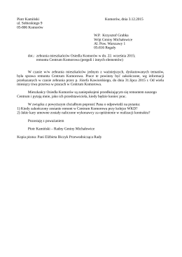 Pismo radnego Piotra Kamińskiego w sprawie dokończenia remontu