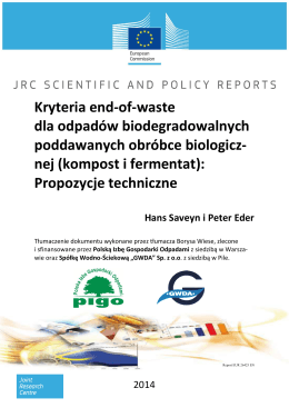 Kryteria end-of-waste dla odpadów biodegradowalnych