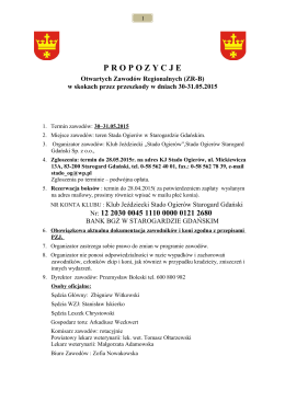 Propozycje ZR Starogard Gd 30-31.05.2015