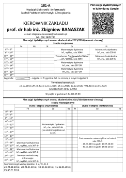 Banaszak - Zakład Podstaw Informatyki i Zarządzania