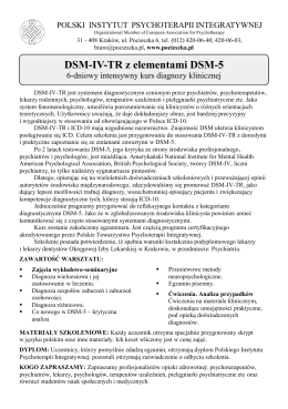 DSM-IV-TR z elementami DSM-5 - Polski Instytut Psychoterapii