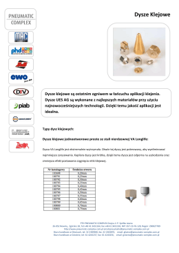 Dysze Klejowe - pneumatic complex