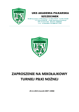 Turniej Mikołajkowy rocznik 2007-2008