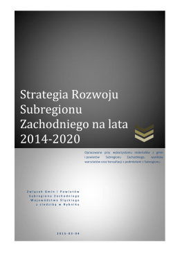 Strategia Rozwoju Subregionu Zachodniego na lata 2014-2020