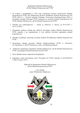 Regulamin odznaki jubileuszowej 40 lat Odznaki Krajoznawczej PTTK
