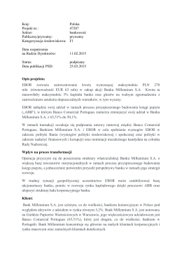 Kraj: Polska Projekt nr.: 47287 Sektor: bankowość Publiczny