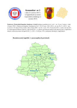 Komunikat nr 2 z dnia 25 czerwca 2015 r. (o kąpieliskach na terenie