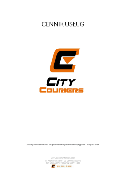 cennik usług - CityCouriers