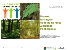 Projekt: Inicjatywy oddolne na rzecz Zielonego Podkarpacia