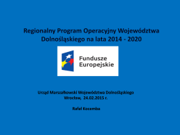 Regionalny Program Operacyjny dla woj. dolnośląskiego