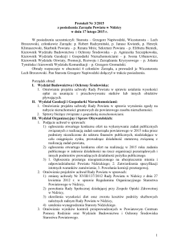 1 Protokół Nr 3/2015 z posiedzenia Zarządu Powiatu w Nidzicy w