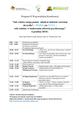 Program I Wojewódzkiej Konferencji