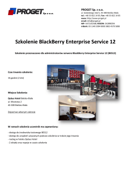 Szkolenie BlackBerry Enterprise Service 12