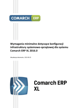 Wymagania minimalne systemu Comarch ERP XL 2015.1