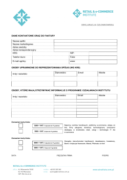 wydrukowanie deklaracji/ formularza zamówienia/ rejestracji