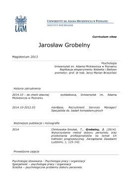 Jarosław Grobelny - Uniwersytet im. Adama Mickiewicza