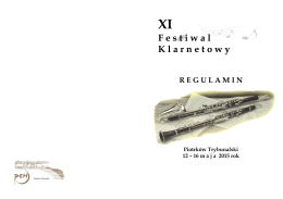 x festiwal klarnetowy - regulamin - Państwowa Szkoła Muzyczna I i II