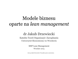 Modele biznesu oparte na lean management