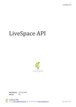 LiveSpace API - LiveSpace CRM