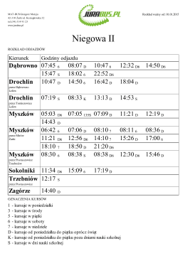 Niegowa II ( PDF - rozkład jazdy)