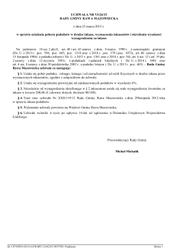 Uchwała Nr VI.26.15 w sprawie ustalenia poboru podatków w