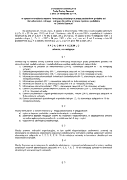 Uchwała XIII 150 2015 - wzory formularzy na rok 2016