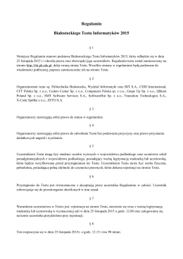 Regulamin Białostockiego Testu Informatyków 2015