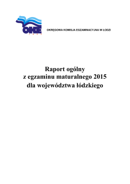 Sprawozdanie ogólne z egzaminu maturalnego 2015