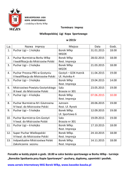 Terminarz imprez Wielkopolskiej Ligi Kopa