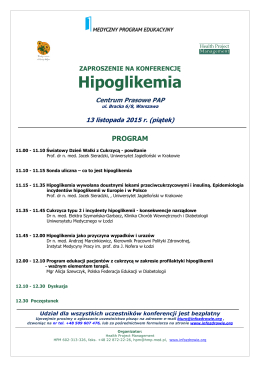Hipoglikemia - Polska Federacja Edukacji w Diabetologii