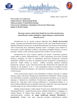 recenzja 2 - Wydział Biotechnologii Uniwersytetu Wrocławskiego