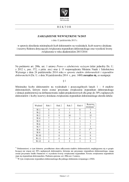 ZW 76/2015, w sprawie określenia minimalnych liczb doktorantów