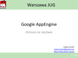 Google AppEngine - Warszawa JUG