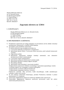 Zapytanie ofertowe nr 2/2014 - Starogard Gdański