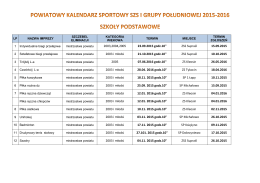 Kalendarz szkół podstawowych na rok szkolny 2015/2016