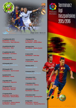 Terminarz ligi hiszpańskiej 2015/2016