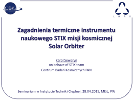 Zagadnienia termiczne instrumentu naukowego STIX misji