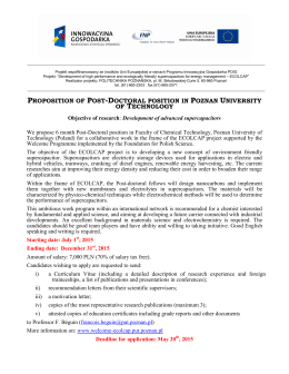 proposition of post-doctoral position in poznan university of technology