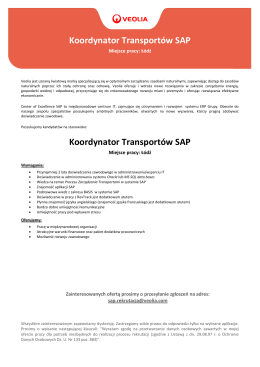 Koordynator Transportów SAP Koordynator Transportów SAP