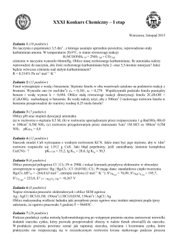 XXXI Konkurs Chemiczny – I etap - Wydział Chemiczny Politechniki