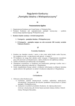 Regulamin konkursu (*) - Gmina Wielopole Skrzyńskie