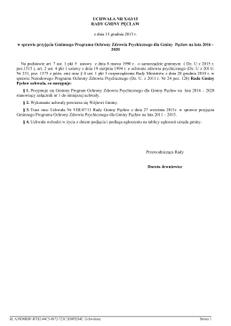 Uchwała Nr X/63/15 Rady Gminy Pęcław z dnia 15 grudnia 2015r. w