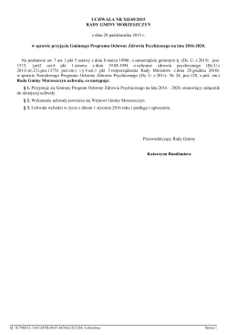 Uchwała Nr XII/69/2015 Rady Gminy Morzeszczyn z dnia 28