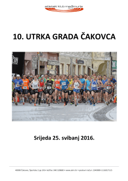 Raspis Utrke Grada Čakovca 25.05.2016.