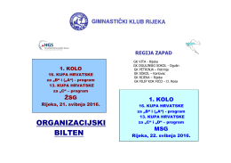 organizacijskom biltenu - Gimnastički klub Rijeka