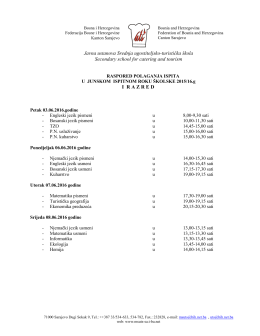 Raspored polaganja ispita u junskom roku