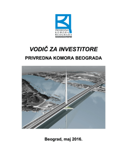 Vodič za investitore - Privredna komora Beograda
