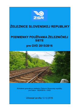 Podmienky používania železničnej siete pre GVD 2015/2016